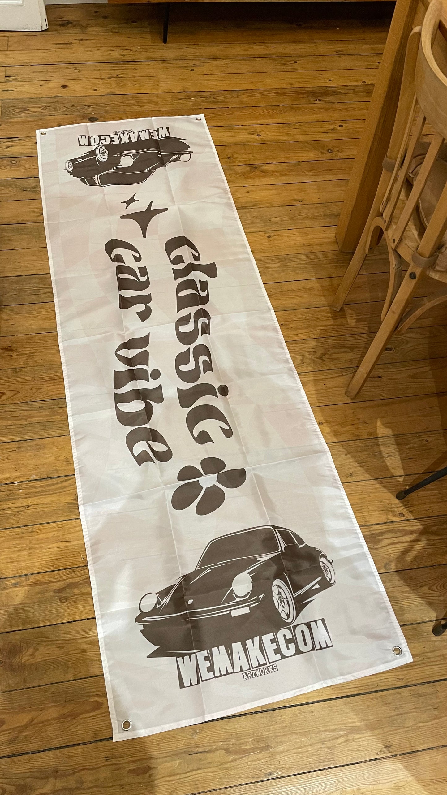 Drapeau garage 200x60 Porsche Classic