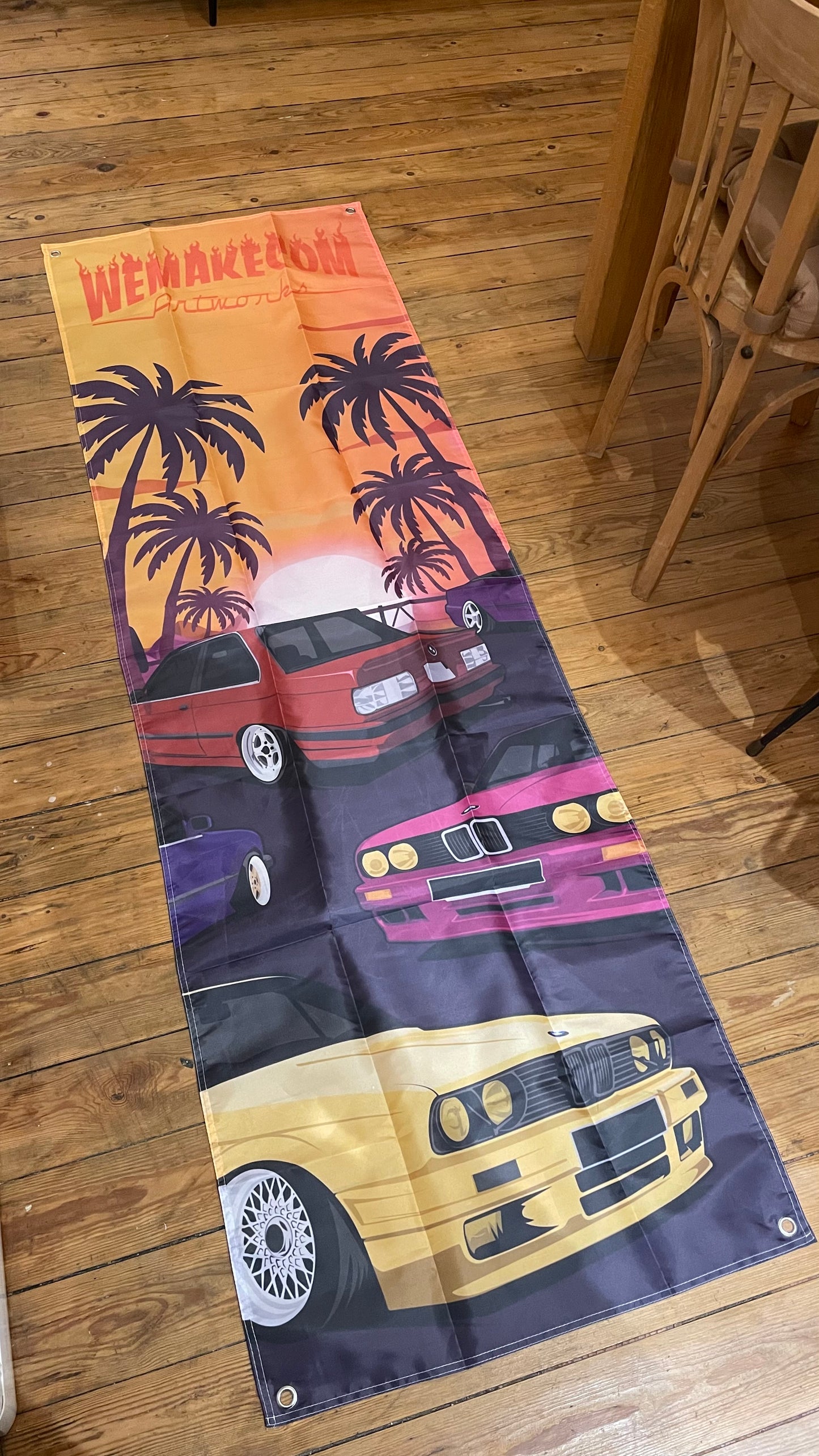 Drapeau garage 200x60 BMW E30 🌴🌅